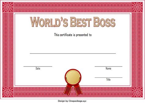 Printable Best Boss Certificate Template - Printable Word Searches