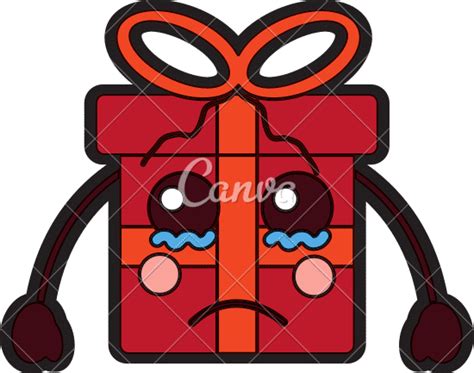 Gift Box Sad Crying Emoji Icon Image - 素材 - Canva可画