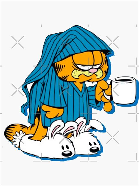 "Garfield - Sleepy and grumpy (Garfield)" Sticker for Sale by redblueyellowd | Redbubble