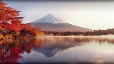 Premium AI Image | sunrise over mt fuji