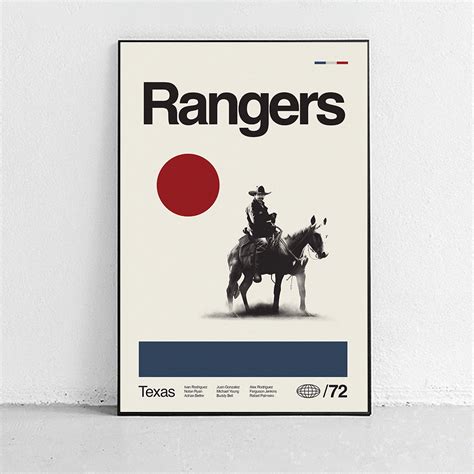 Texas Rangers vintage poster – Sandgrain Studio