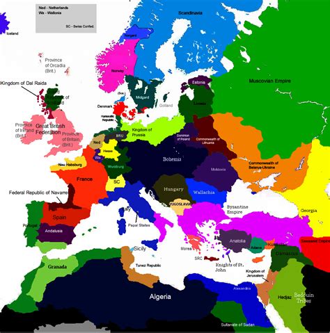 Europe 1430, 1801-1831 (Map Game) - Alternative History