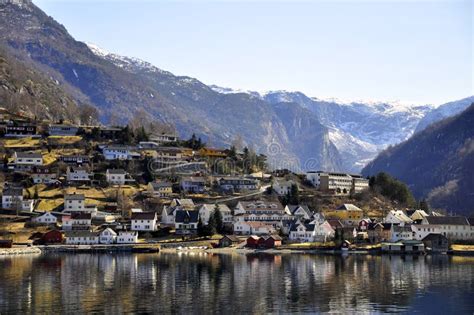 A Town In Gudvangen Fjord Cruise, Norway Editorial Image - Image of fjord, background: 42206115