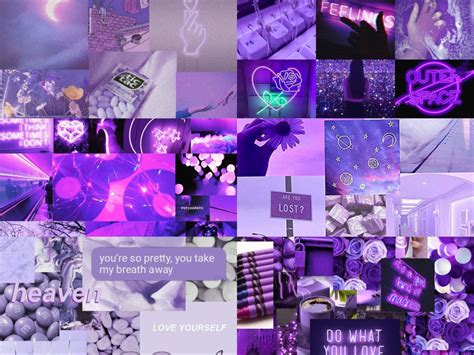 Purple Aesthetic Collage Desktop Wallpapers - Wallpaper Cave