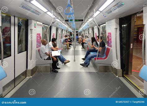 Interior of Downtown Line MRT Train Editorial Photography - Image of metro, interior: 64573357