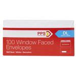 PPS Window Faced DL Envelopes White 100 Pack | Officeworks