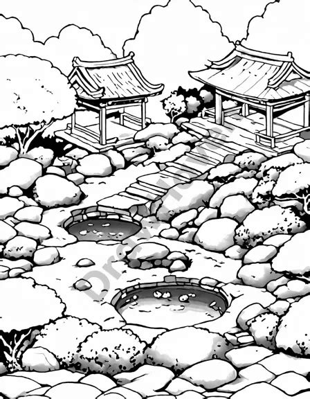 Serenity in the Japanese Zen Garden Coloring Page