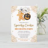 Watercolor Halloween Cookie Decorating Party Invitation | Zazzle