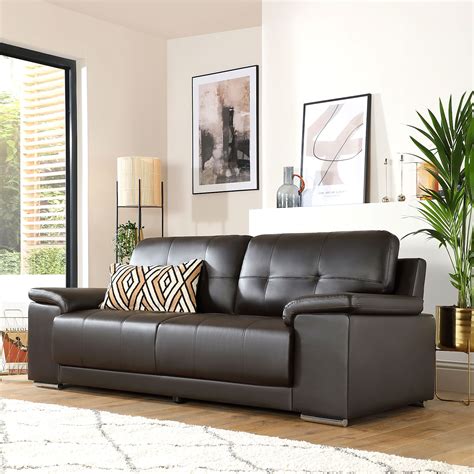 Kansas Brown Leather 3 Seater Sofa | Furniture Choice