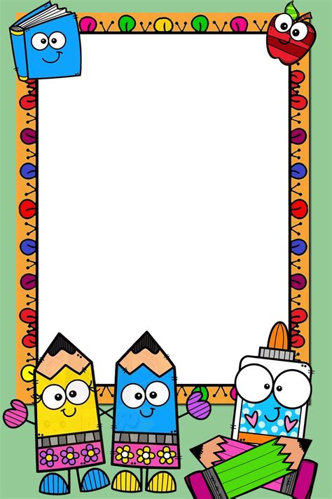 School frame PNG | School frame, Clip art borders, School binder covers