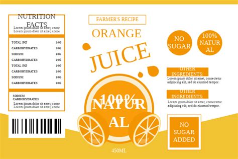 Fresh Orange Juice Label | Label Template