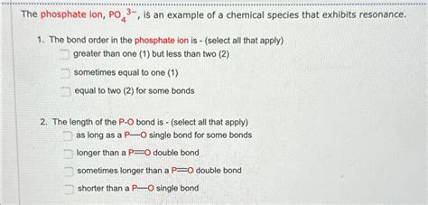 The phosphate ion, PO43-, ﻿is an example of a | Chegg.com