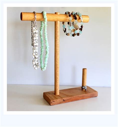 Wooden Jewelry Organizer Mens Jewerly Rack Necklace Holder