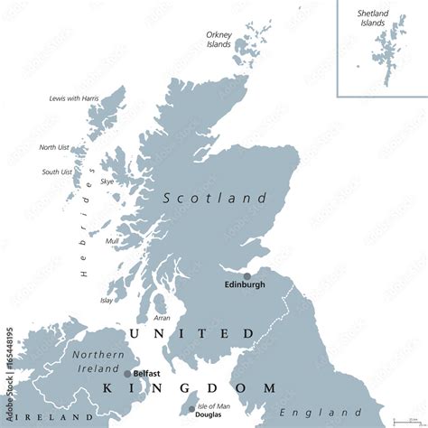 Obraz Scotland political map with capital Edinburgh. Country and part ...