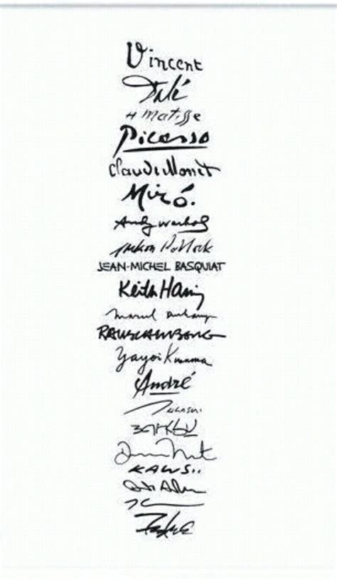 #signatures #talents #graphics #calligraphy #artist #painters #picasso #andygarhol #dalí #monet ...