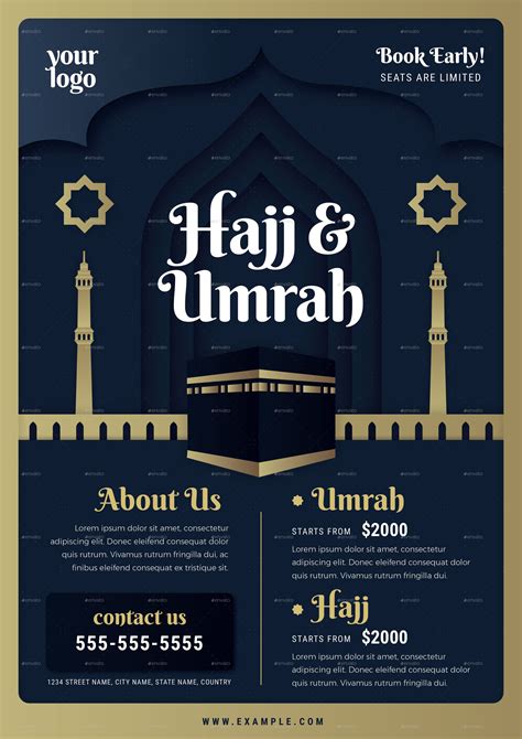 Umrah & Hajj Flyer Template #Ad #amp, #SPONSORED, #Umrah, #Hajj, #Template Flyer Design ...