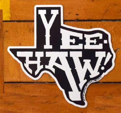 YEE-HAW! Texas shaped sticker • FREE SHIPPING! | Art by Brian Phillips