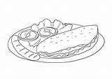 Easy coloring Of A Cheese Wrap And sausage Free To Print color page sketch template