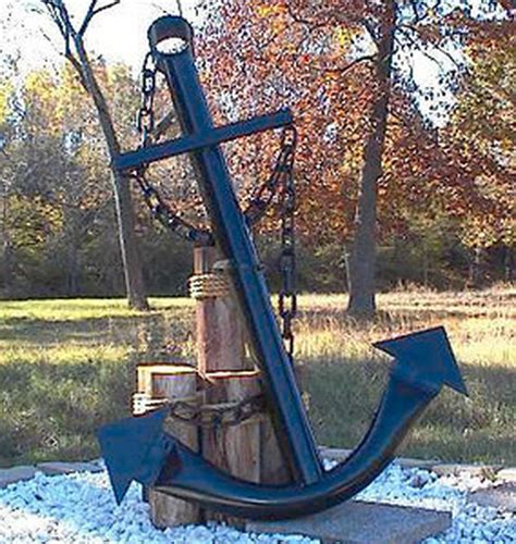 Large Black Ship's Anchor Wall Garden Decor 5.7' Metal Nautical Art | Anchor decor, Nautical ...