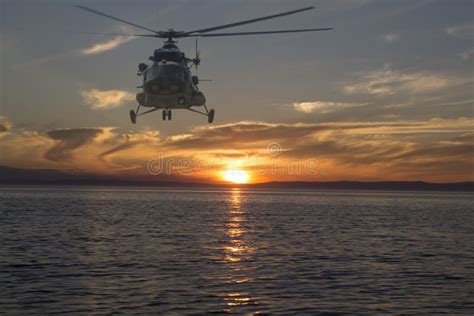 Helicopter night flight stock photo. Image of dark, aviation - 162132382