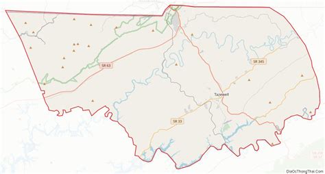 Map of Claiborne County, Tennessee - Thong Thai Real