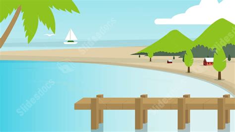 Wedding Beach Sea Seaside Cartoon Powerpoint Background For Free Download - Slidesdocs