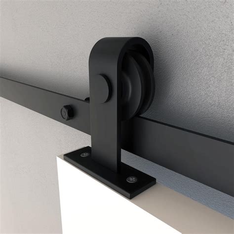 EightDoors 96-in Matte Black Indoor Top Mount Single Barn Door Hardware ...