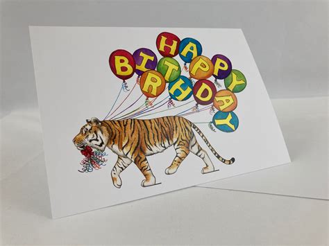 Tiger Happy Birthday Card - Etsy