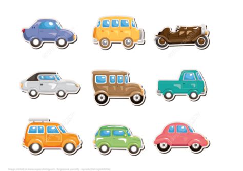 Classic Car Printable Stickers | Free Printable Papercraft Templates