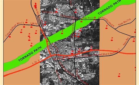 Applications in GIS: A Study of the Tuscaloosa Tornado