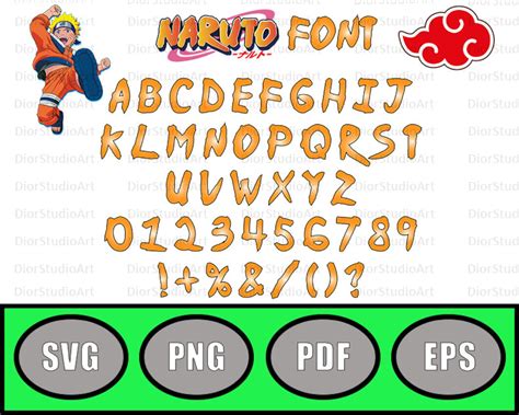 Naruto Font Naruto Alphabet Naruto Letters Naruto Bundle | Etsy Canada