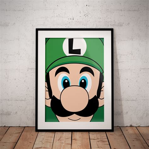 Luigi Poster Luigi Print Super Mario Bros Mario and Luigi | Etsy