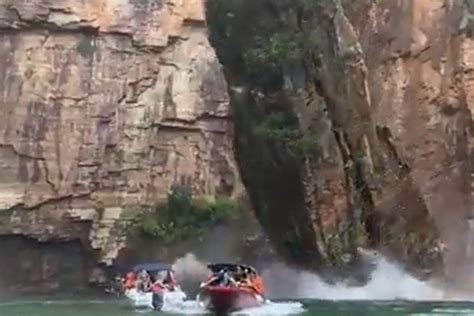 VIDEO: Wall of rock falls on boaters in Brazilian lake, at least seven ...