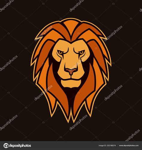 Lion head with mane. Lion vector mascot Stock Vector Image by ©gala_che #252186274