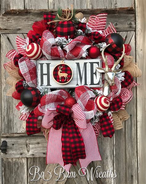 Rustic Christmas Wreath, Country Christmas, Burlap Christmas Wreath ...