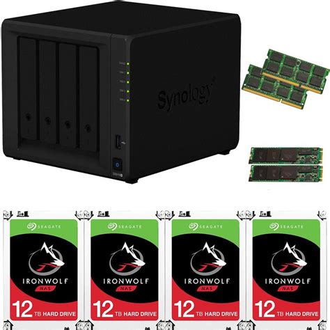 Synology DS918+ 8GB RAM 2TB SSD Cache and 48TB of Seagate Ironwolf NAS ...