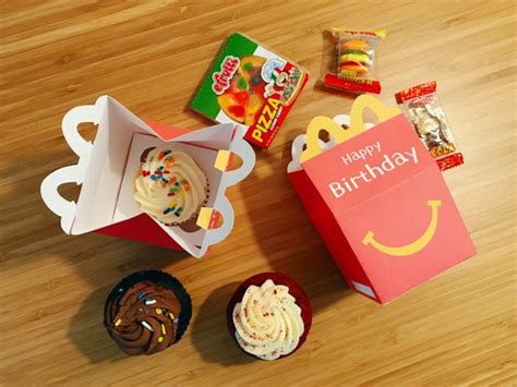 Mcdonalds Happy Meal Box medium Valentines Day Cupcake Box | Etsy