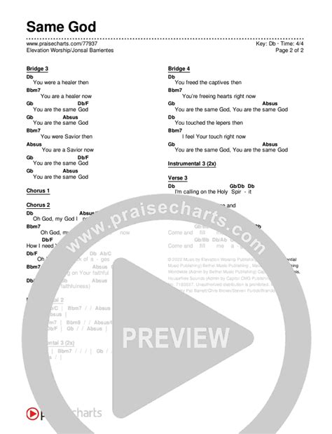 Same God Chords PDF (Elevation Worship / Jonsal Barrientes) - PraiseCharts