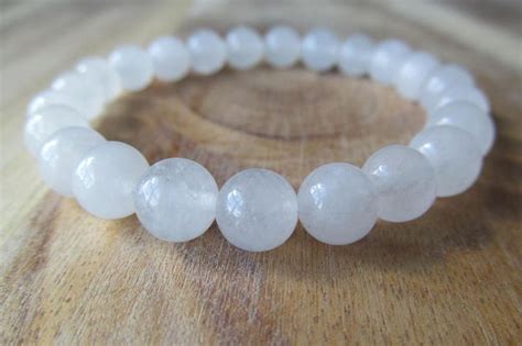 8mm Snow Quartz Bracelet Gemstone Bracelet Natural Stone | Etsy