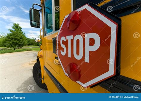 School bus stop sign stock image. Image of outside, sunny - 2968819