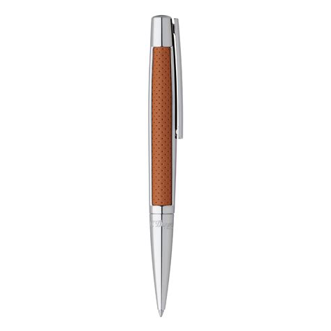 ST Dupont Defi Ballpoint Pen - Brown Leather - Palladium