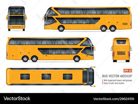 Realistic coach bus Royalty Free Vector Image - VectorStock