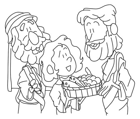 Jesus Feeds 5,000 Coloring Page - Ministry To Children