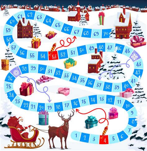 Christmas board game or puzzle with Santa Claus 23840815 Vector Art at ...