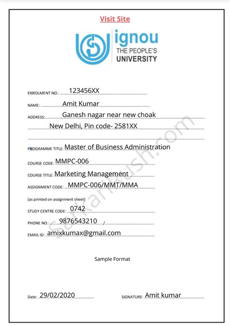 IGNOU Assignment Front Page PDF Download Free 2023, 41% OFF