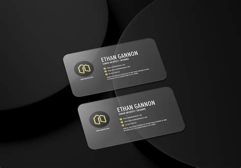 Premium PSD | Transparent plastic business card mockup