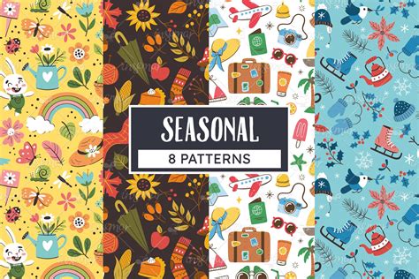 Seasonal Seamless Patterns | Creative Market