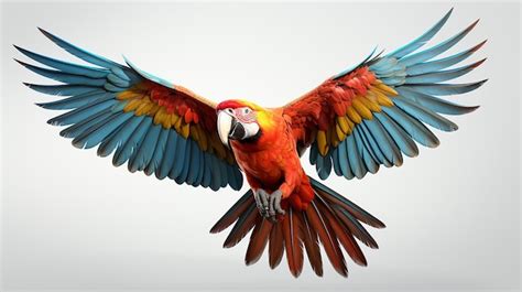 Premium AI Image | Scarlet Macaw Flying Isolated On White Background