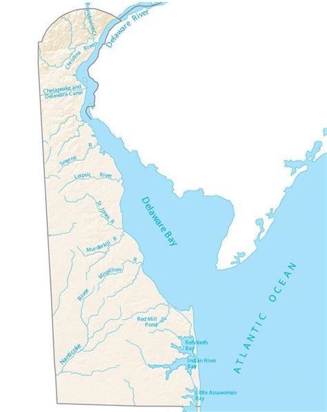 Delaware Lakes and Rivers Map - GIS Geography