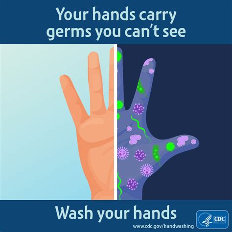 Your hands carry germs you can't see : wash your hands